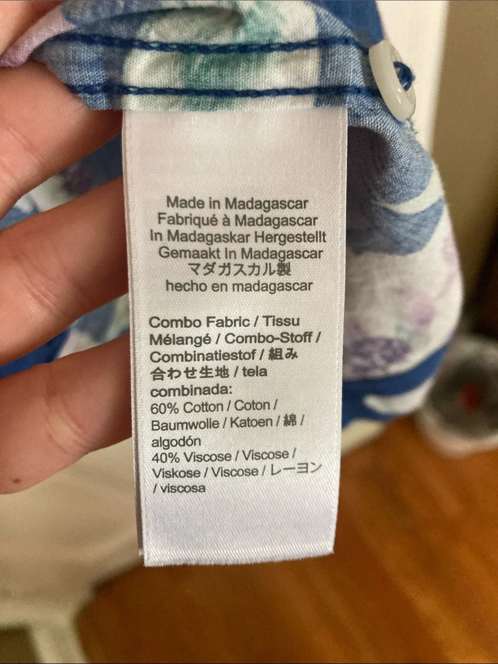 J. Crew Men’s Blue Floral Button-Up Shirt
